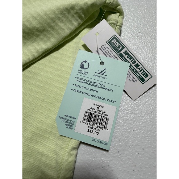 NWT DSG Run Grid 1/4 Zip Neon Green Lightweight Pullover Womens Cold Gear Sz M - Picture 5 of 9